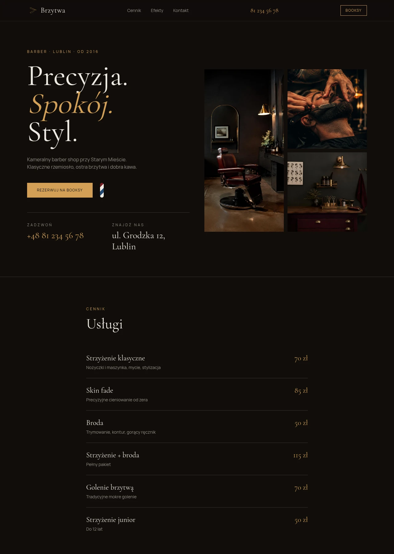 Lublin Clip & Co — strona salonu i cennik